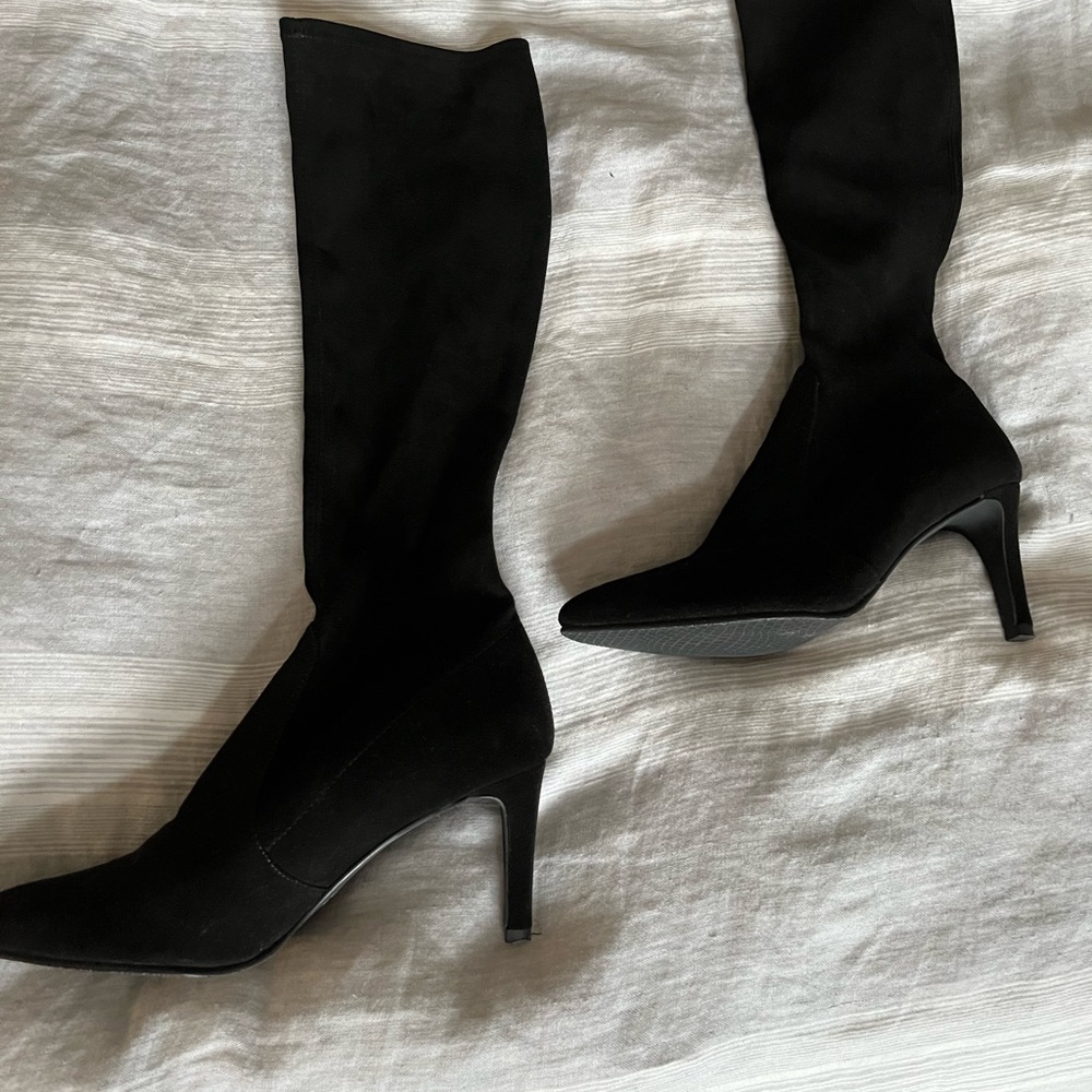 Stuart Weitzman heeled black suede Boots